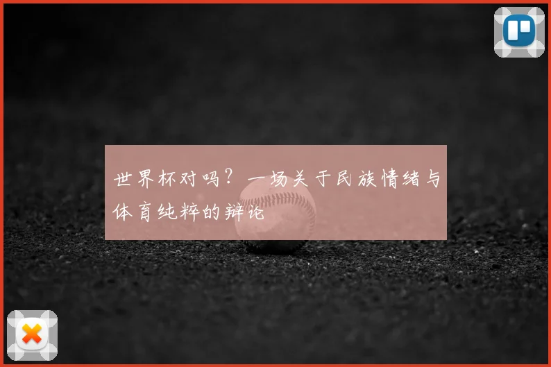 世界杯对吗？一场关于民族情绪与体育纯粹的辩论